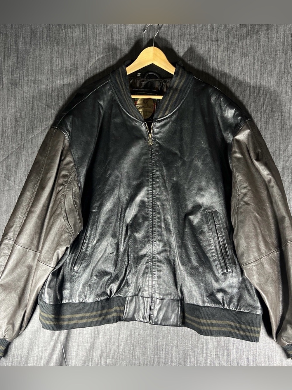 Members Only leather jacket large brown/black 4XL